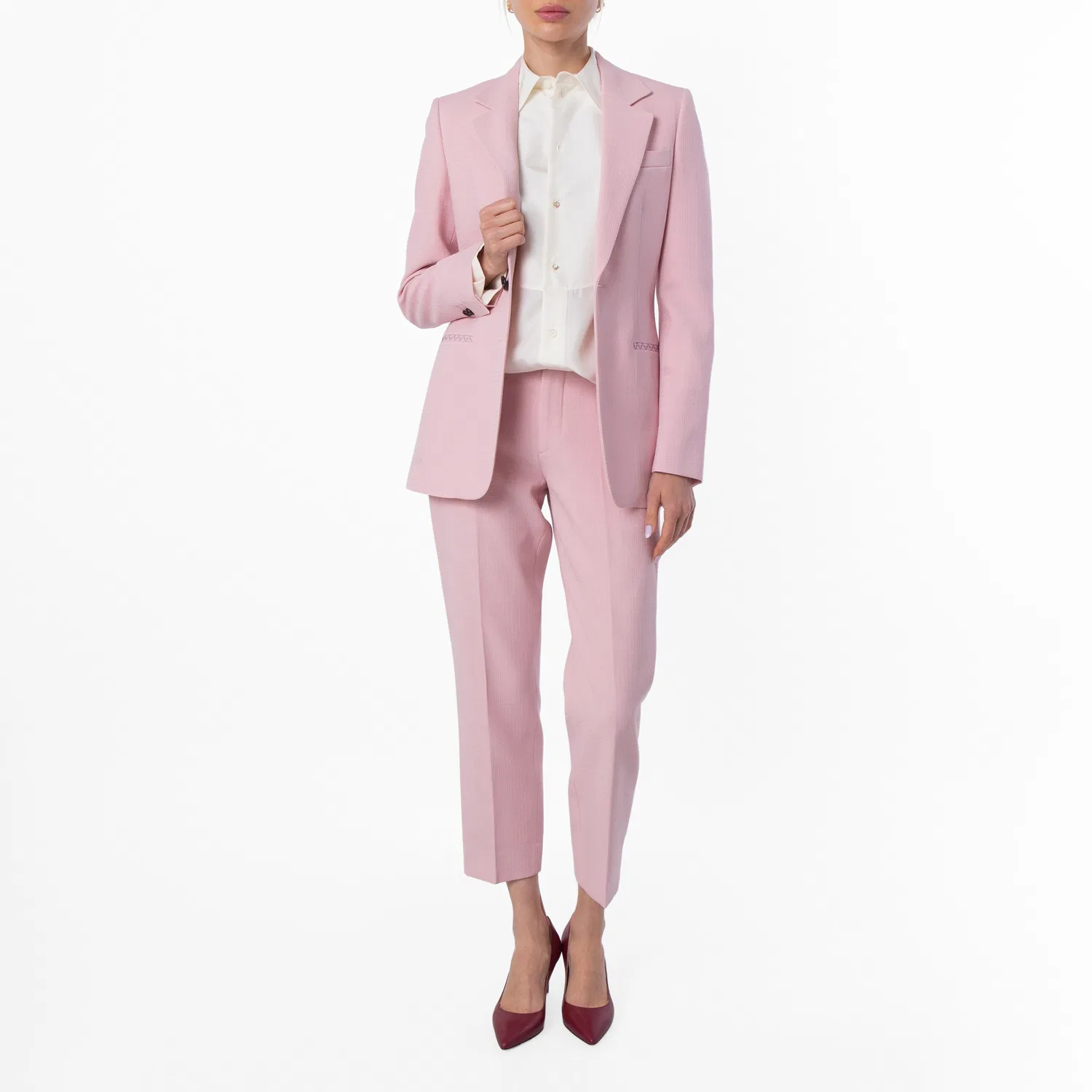 Брюки прямого кроя со стрелками Press Creased Straight Leg Trousers Burberry, Cameo — фото 4