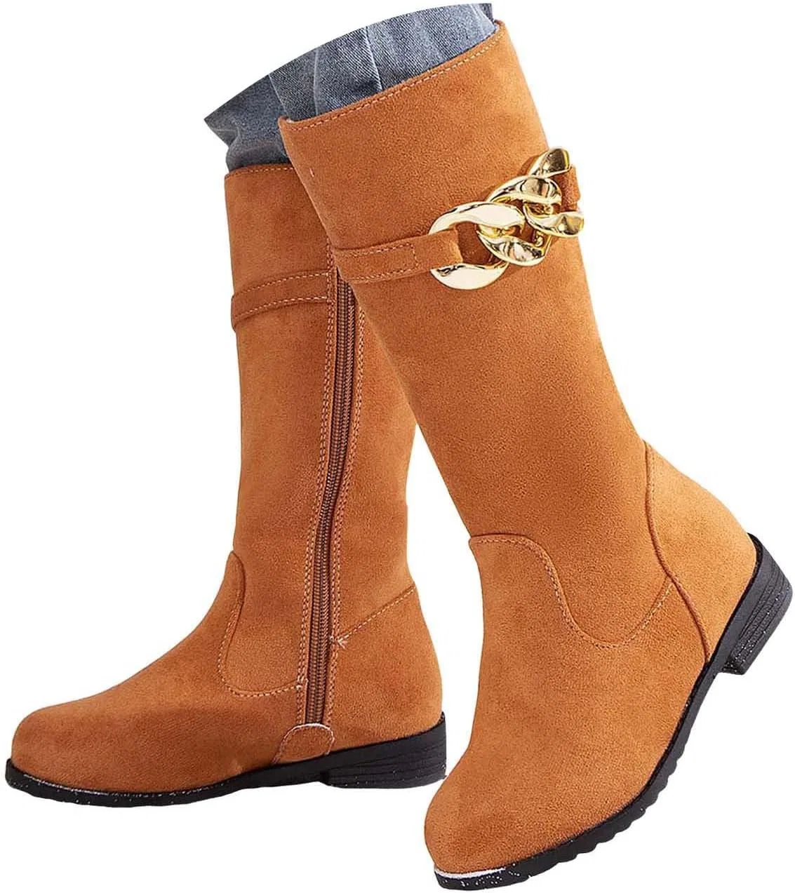 Детские сапоги для девочек с принтом, Western Boots, Brown