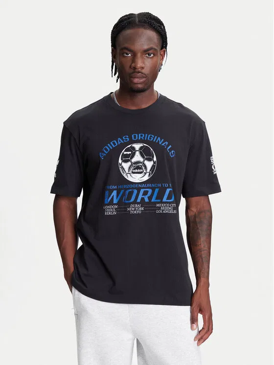 Футболка regular fit 90s Football Graphic Adidas, черный