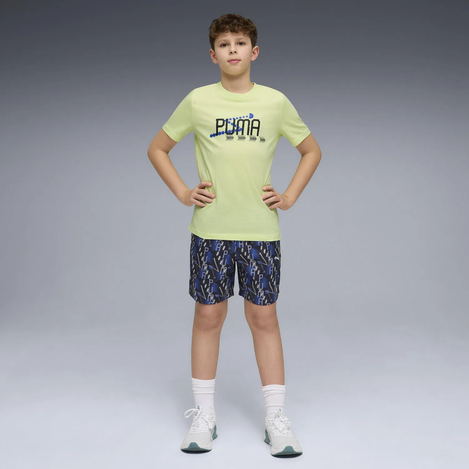 Детские шорты с принтом Essentials Training Puma, Navyblau — фото 4