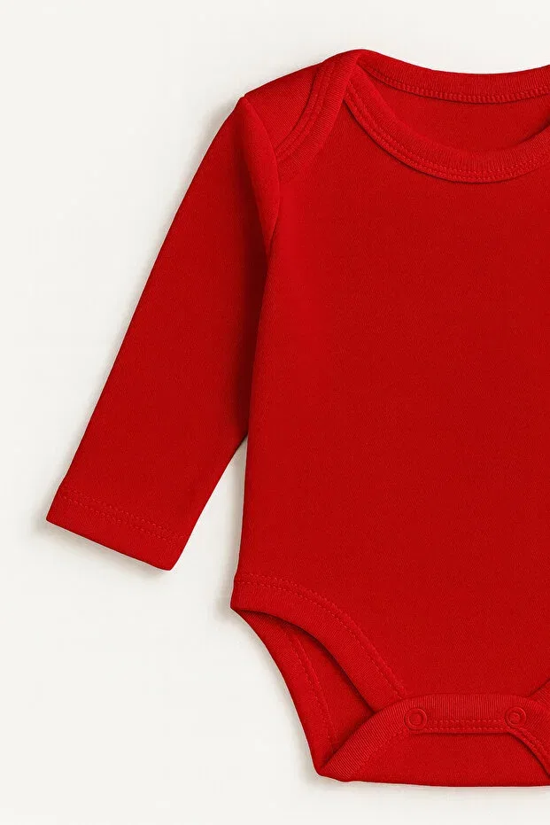 Детское боди для новорожденных с длинным рукавом Moda, Red — фото 4