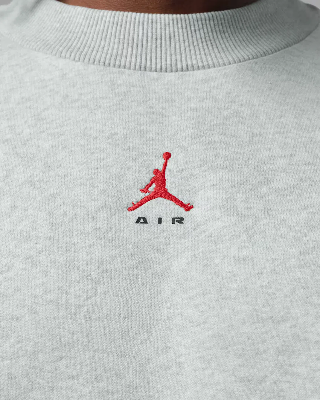 Мужская толстовка с круглым вырезом Jordan Brooklyn, Neutral Grey/Heather/University Red — фото 4