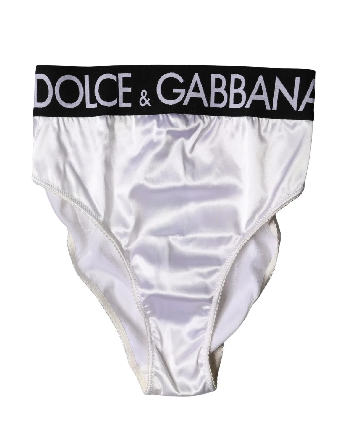 Женские трусы с высокой посадкой и логотипом Dolce & Gabbana, Black and White