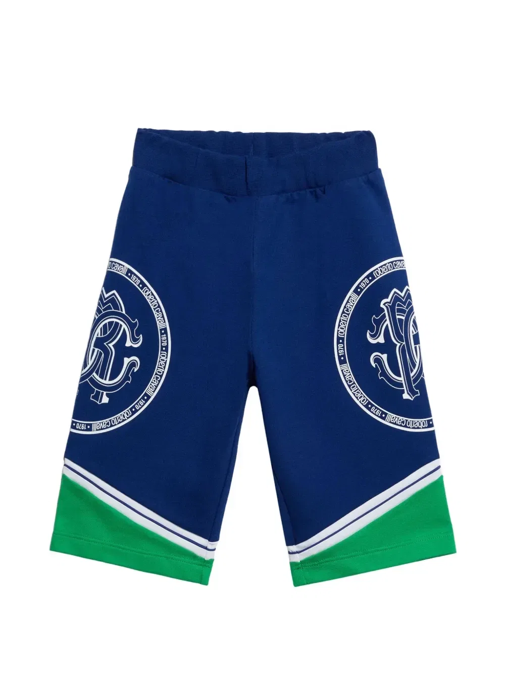 Спортивные брюки с логотипом и вставками Roberto Cavalli Junior, синий