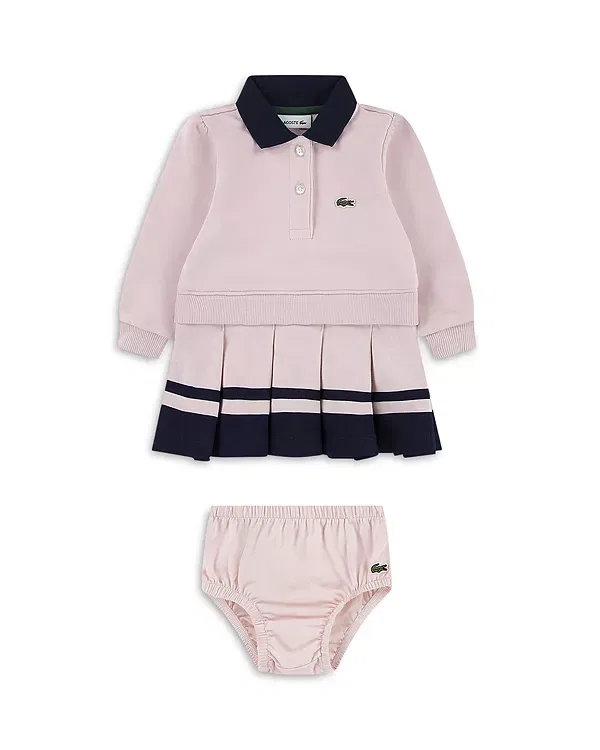 Детское платье для девочек из футера с плиссе Lacoste, Nidus