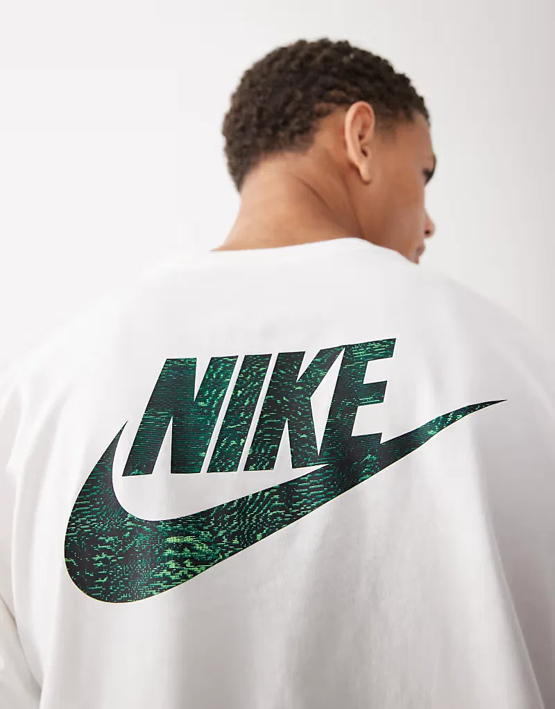 Футболка Nike Swoosh с научно-фантастическим логотипом на спине, белый — фото 3