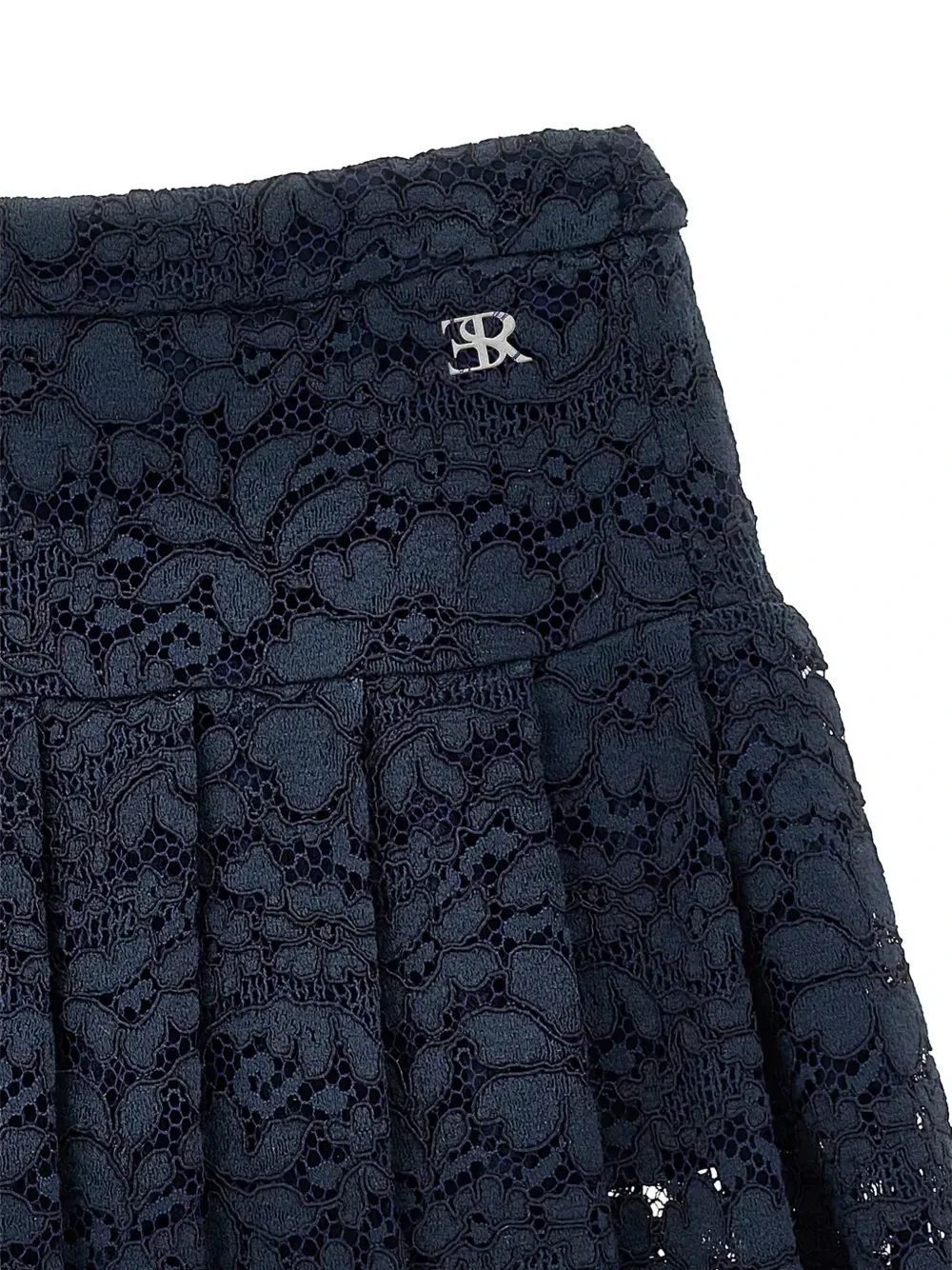 Плиссированная кружевная юбка Ermanno Scervino Junior, синий — фото 3