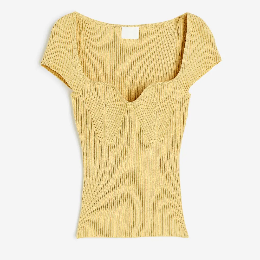 

Топ H&M Rib-knit, желтый