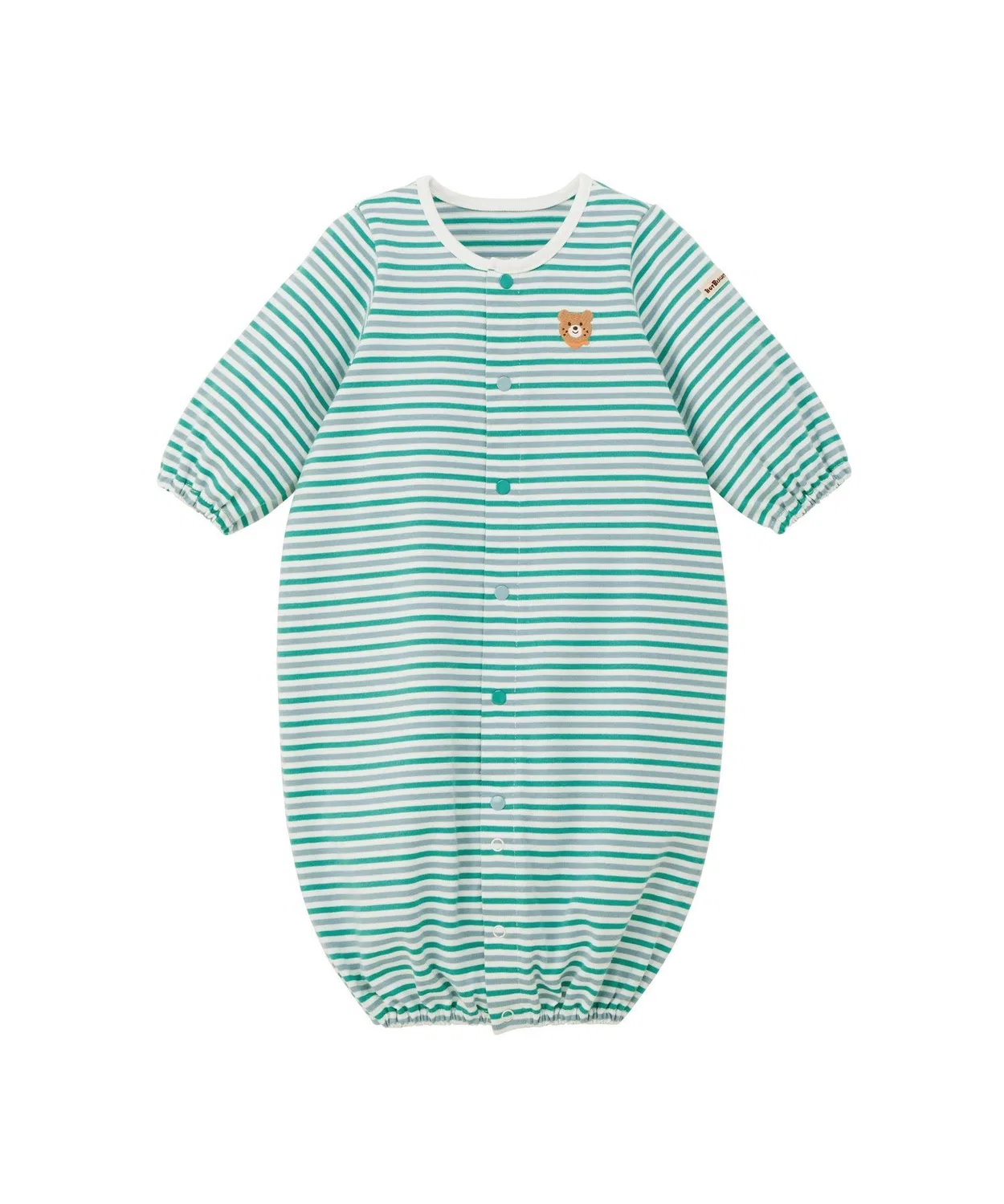 Детский комбинезон-боди с длинным рукавом модель Minjin Border One Point Embroidery HOT BISCUITS, Multi — фото 3