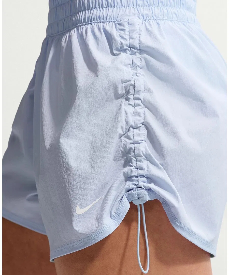 Шорты Nike One Dri-FIT с высоким поясом, с трусиками, модель One Women's Dri-Fit Brief-Lined High-Waist Shorts Nike, Hydrogen Blue/White — фото 4