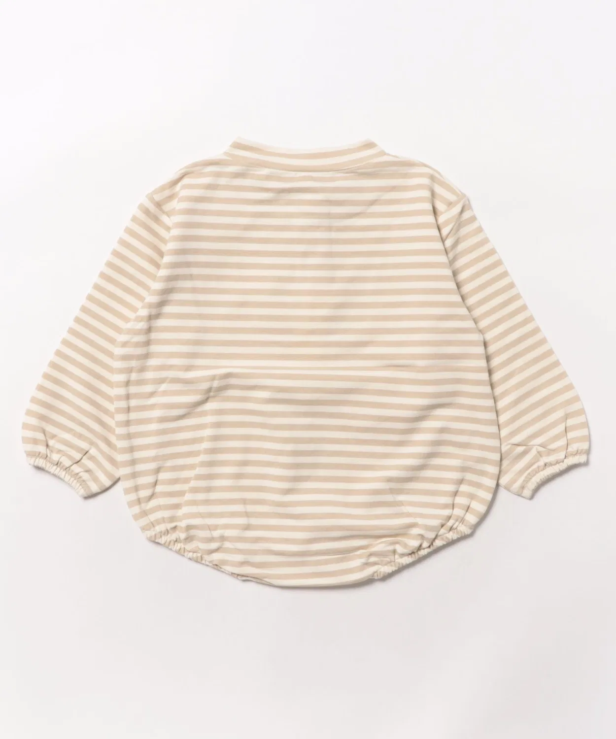 Детский длиннорукавный боди-комбинезон Sand Stripe Quincy Mae, Белый — фото 2