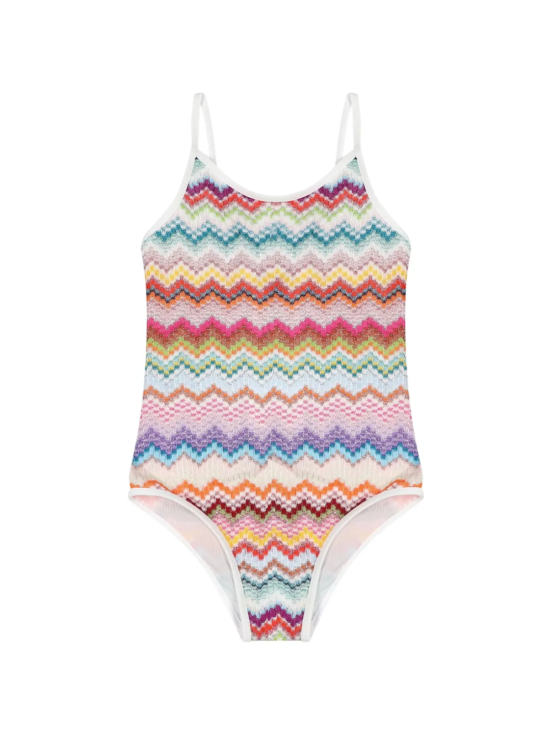 Купальник с узором зигзаг Missoni Kids, нейтральные цвета