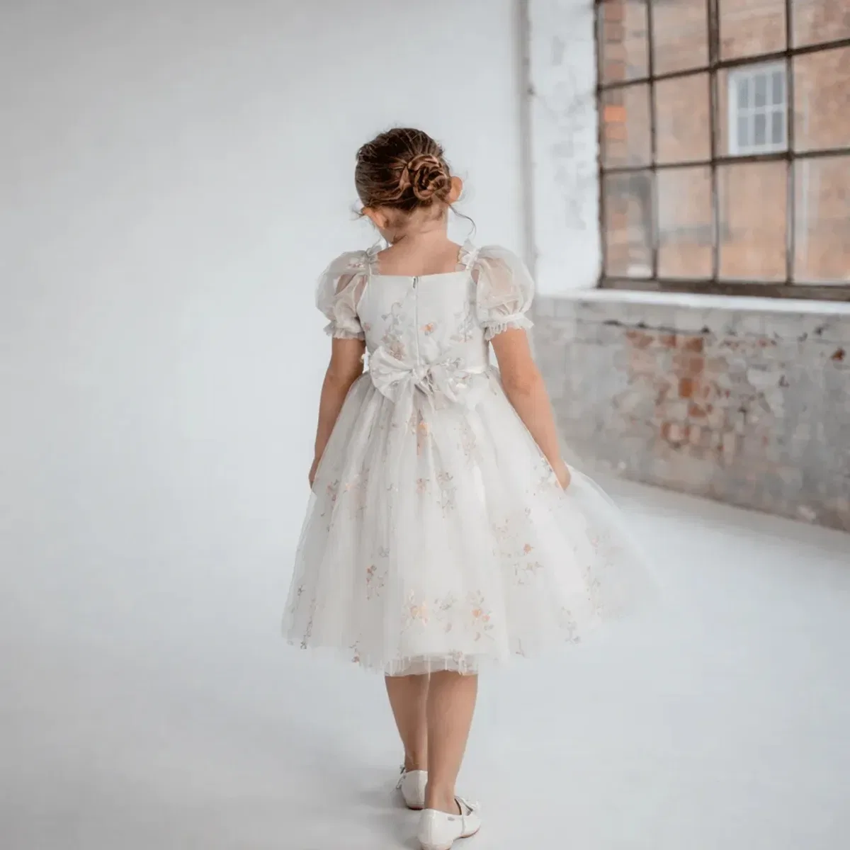 Детское платье для девочек длинное Enchanted Forget Me Not Uk Flower Girl Boutique, White — фото 4