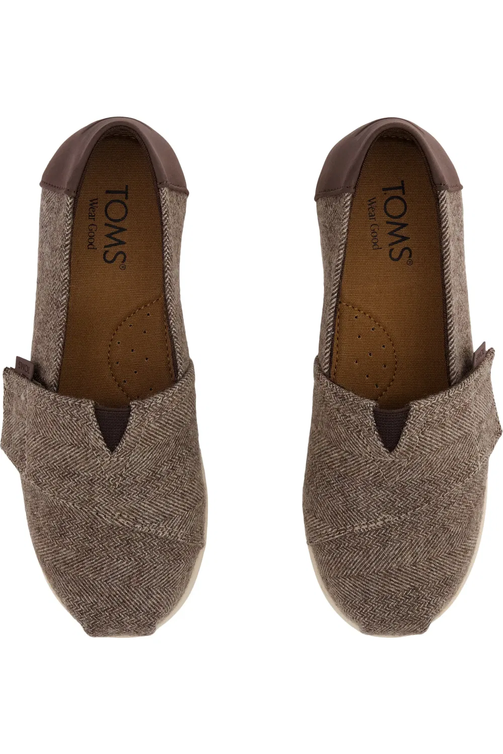 Детские кеды slip-on с регулируемым ремешком Alpargata TOMS, темно-коричневый — фото 4