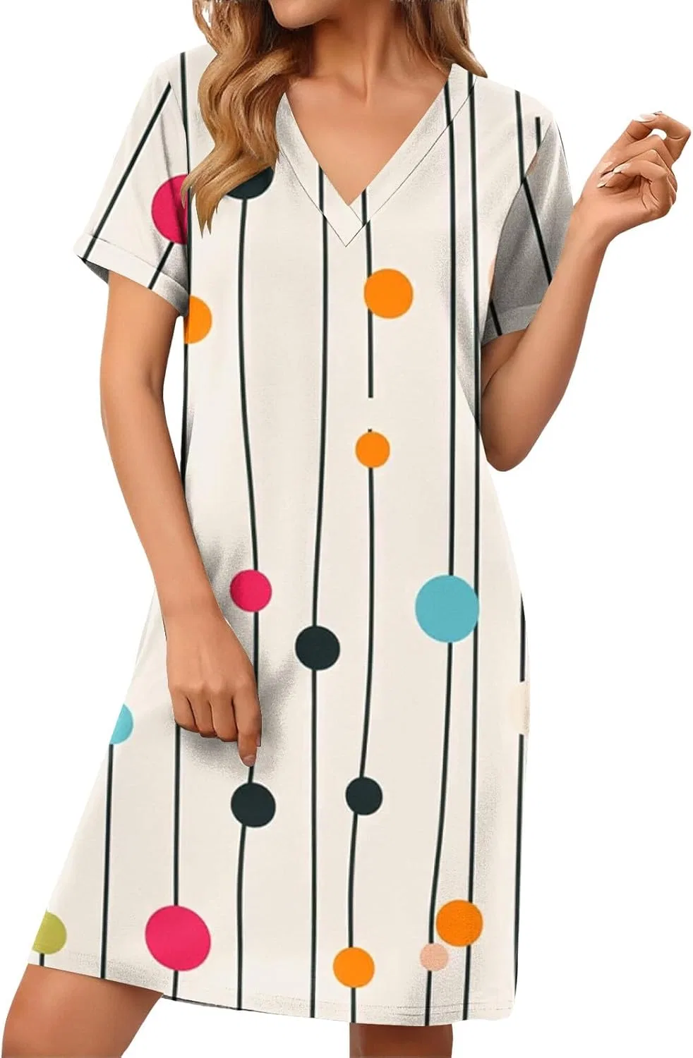 Женское casual платье с разноцветными полосками, Multicolor