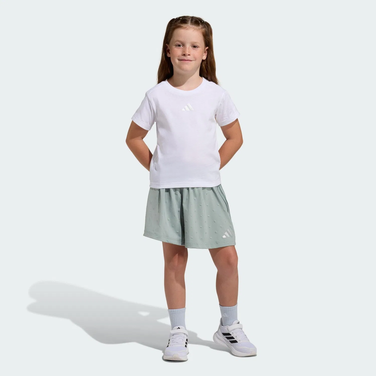 Детский комплект с металлическими деталями Seasonals Glam Short Set, Adidas, Цвет Weiss Silber Weiss