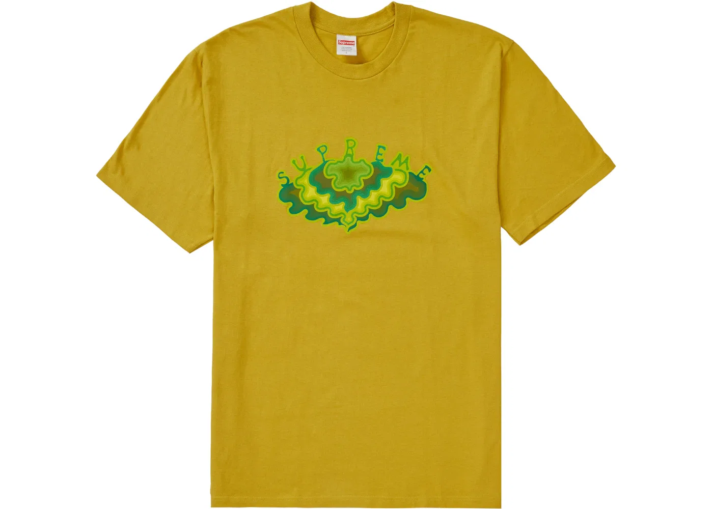 Мужская футболка с принтом Supreme Cloud Tee, Acid Yellow
