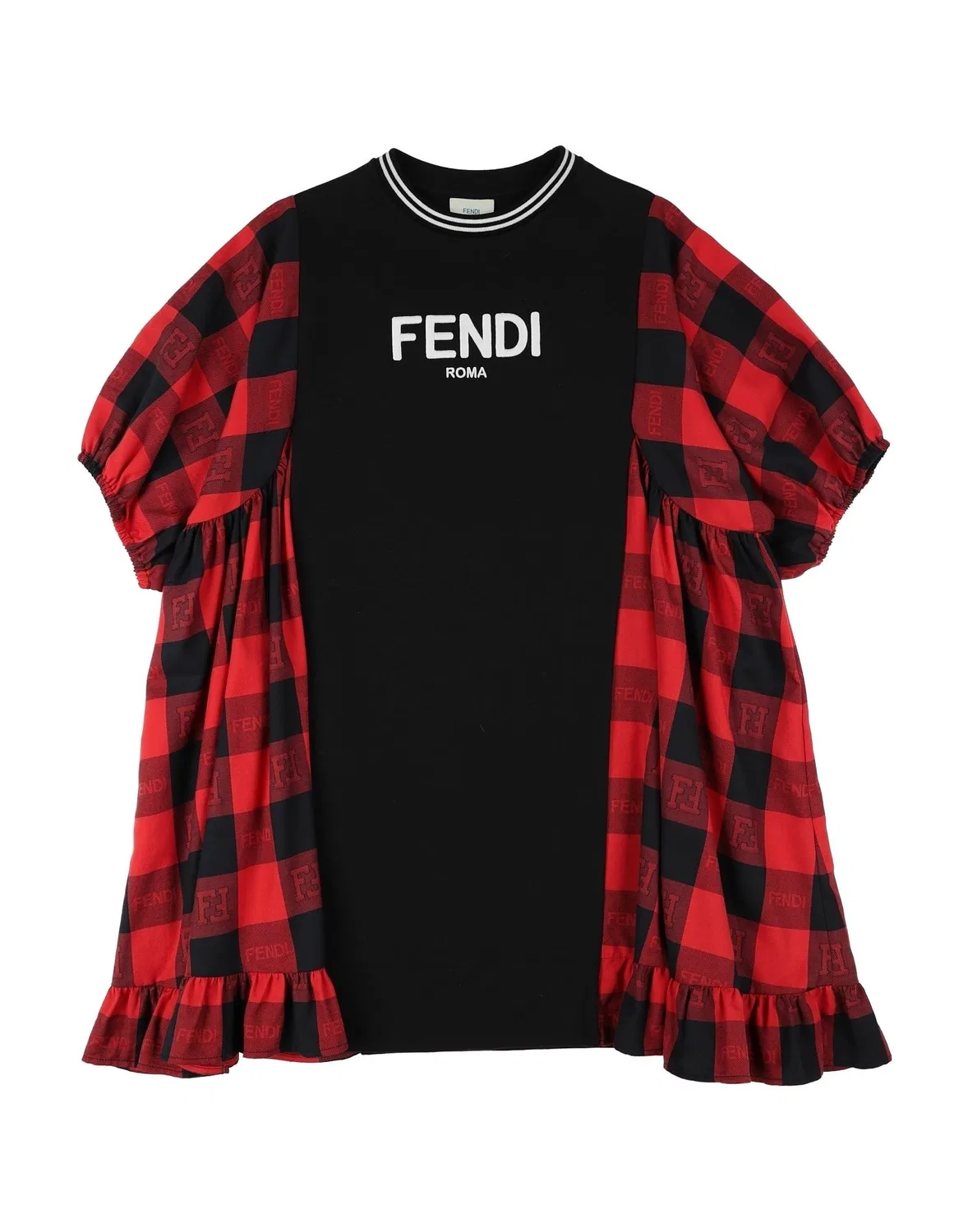 Детское платье для девочек с принтом Fendi, черный