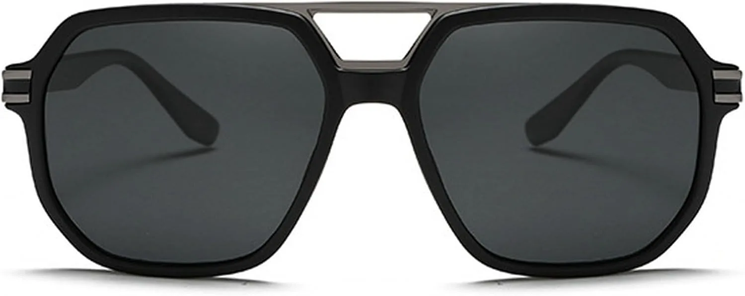 

Большие солнцезащитные очки-пилот для женщин и мужчин, винтажные квадратные дизайнерские коричнево-зеленые солнцезащитные очки в ретро-оправе mincl, Black