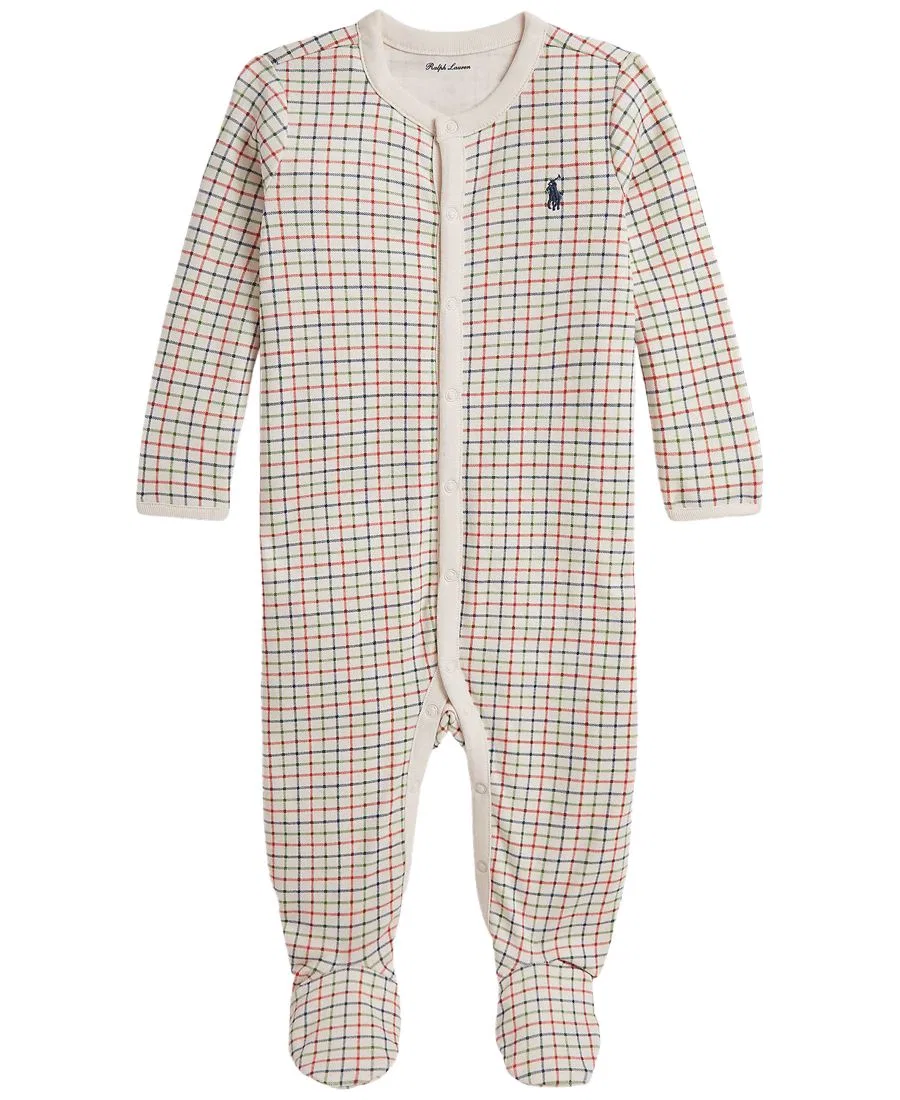 Детский комбинезон с ножками и принтом Tattersall Polo Ralph Lauren, Havenswood Tattersall