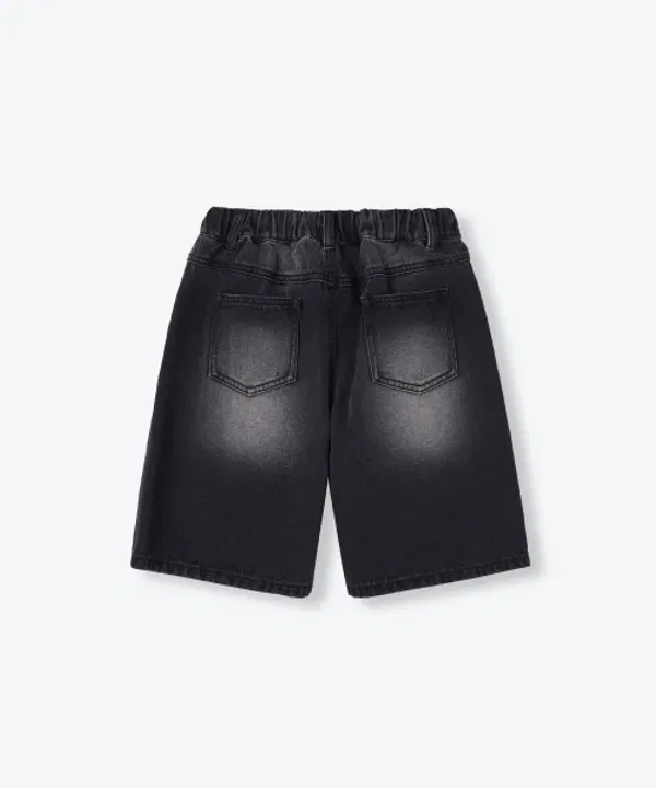Джинсовые шорты Bermuda Big Brush, Musinsa Standard Kids, черный — фото 3