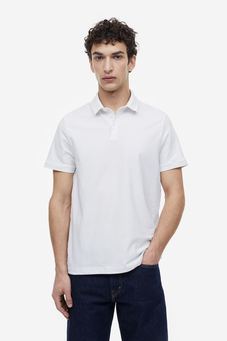 

Рубашка поло узкого кроя H&M, белый