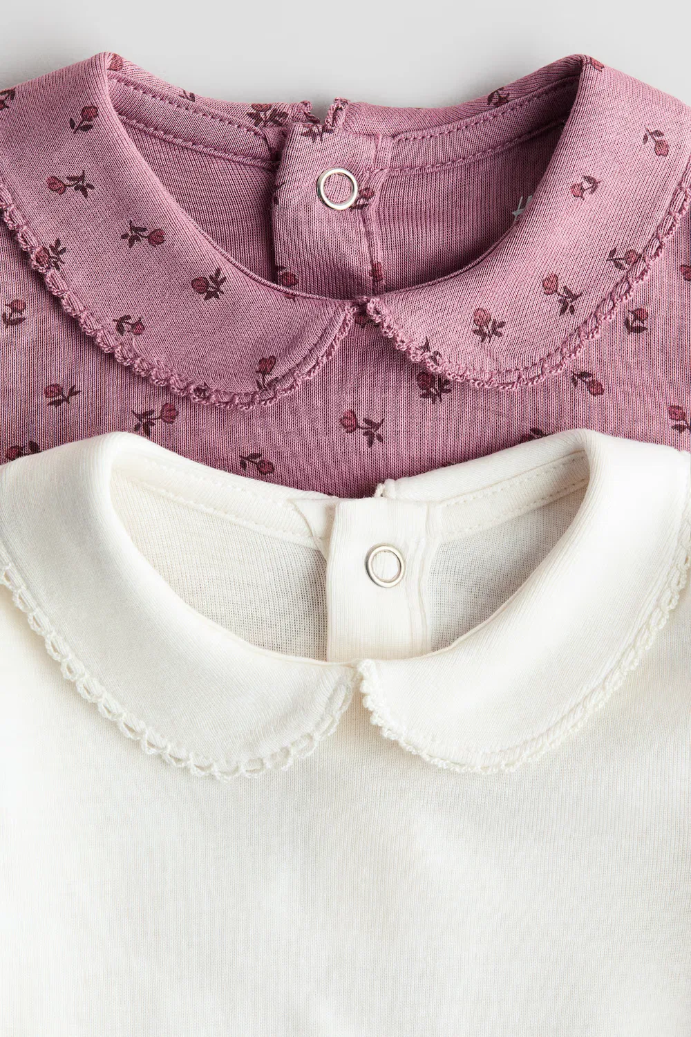 Комплект из 2 боди с воротником H&M, Helllila/Geblümt — фото 2