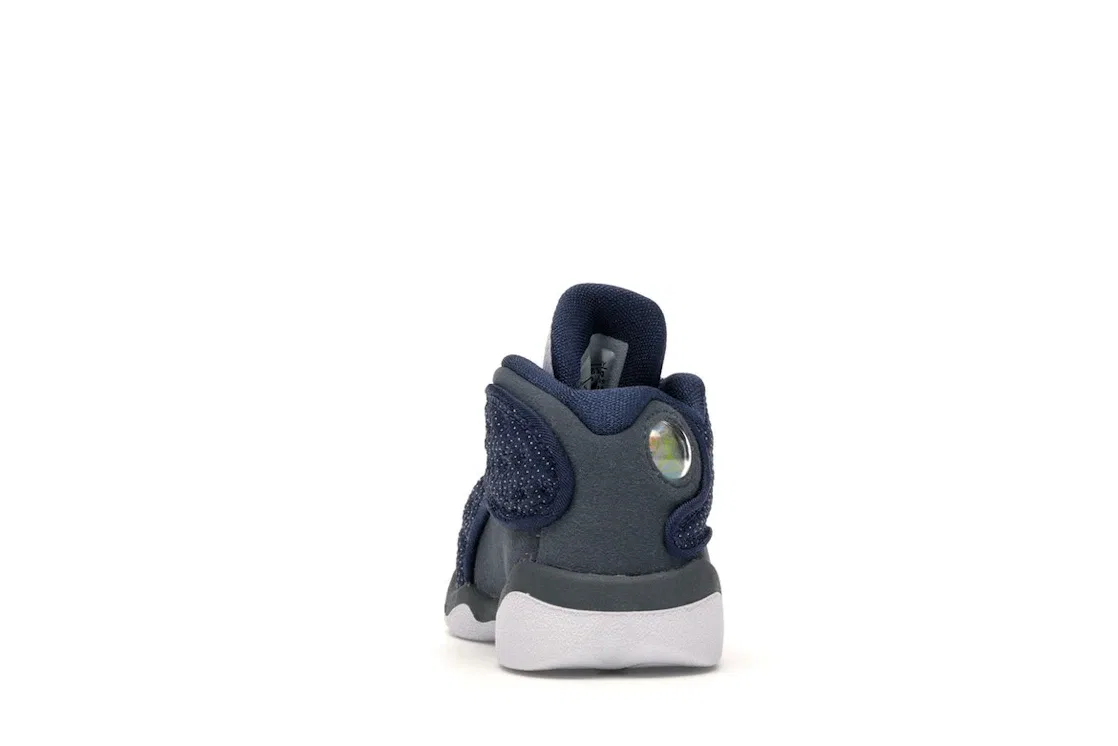 Детские кроссовки для мальчиков с замшевыми вставками Jordan 13 Retro, Navy/Flint Grey-White-University Blue — фото 4