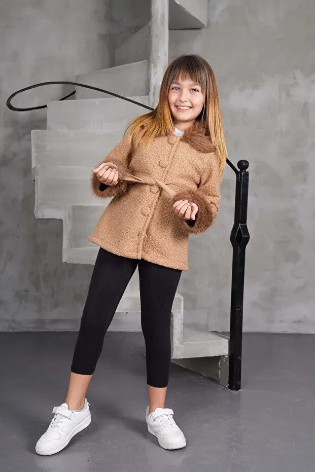 Детское пальто для мальчиков с поясом Best Of Kids, Brown — фото 3