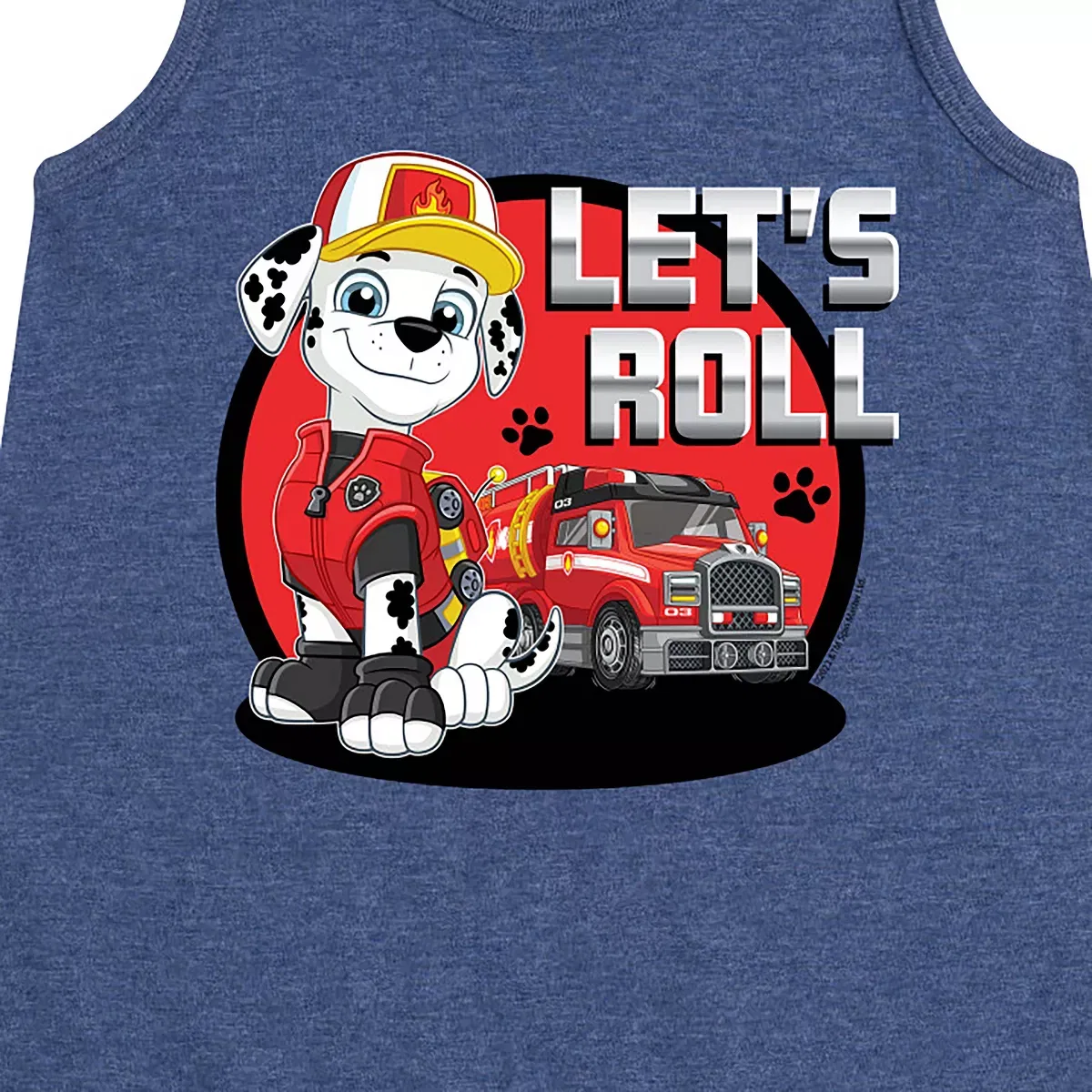 Детское платье-трапеция для девочек без рукавов Paw Patrol Let's Roll Marshall PAW Patrol, Heather Navy — фото 2