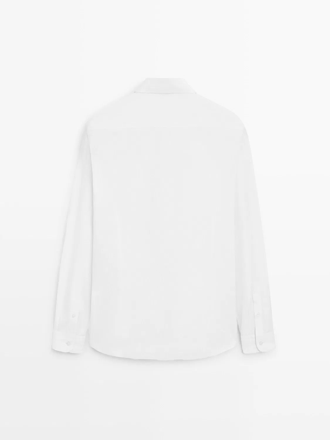 Рубашка приталенного кроя из 100% хлопкового поплина Massimo Dutti, белый — фото 2