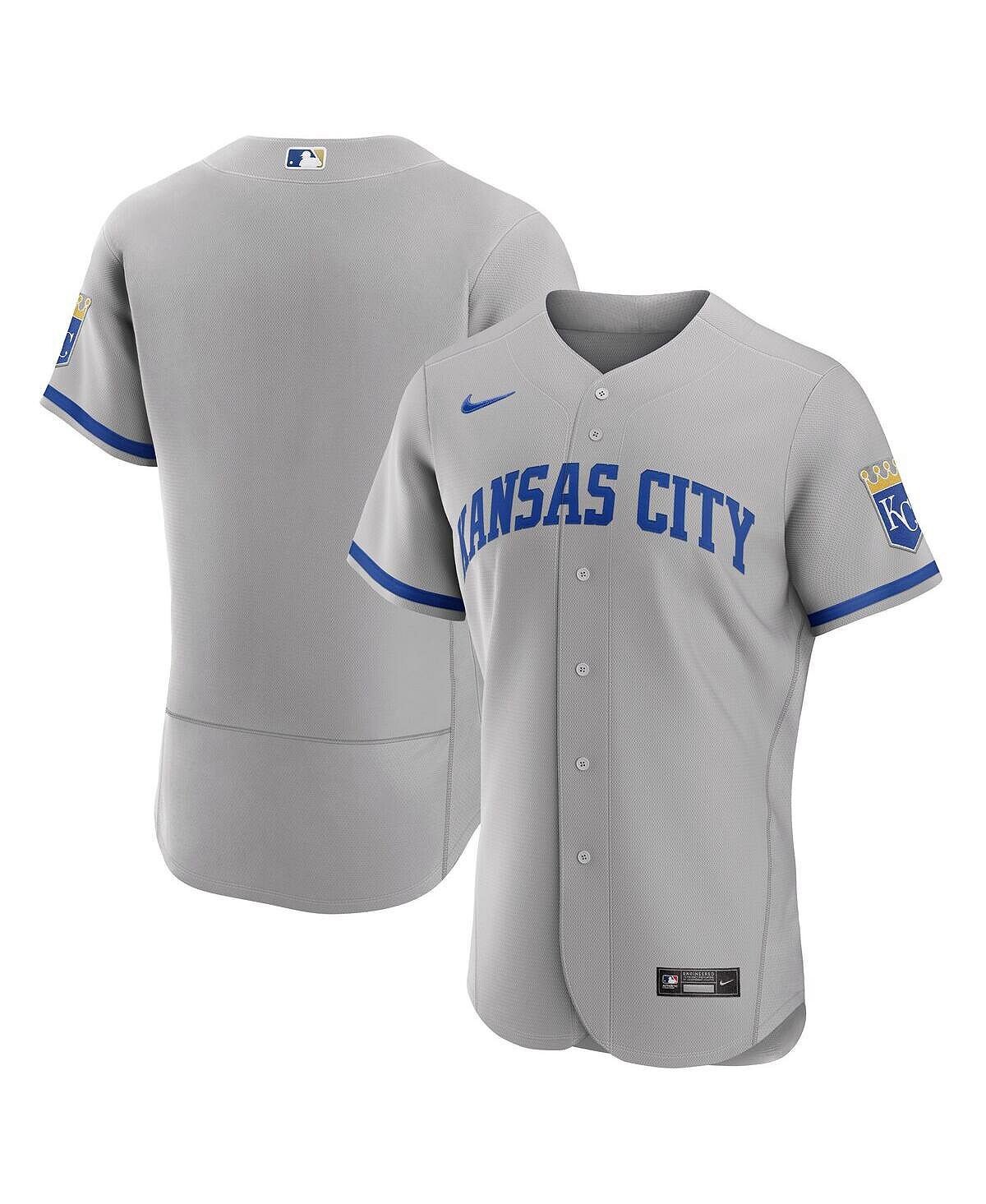 Мужская серая спортивная футболка kansas city royals 2022 road authentic Nike, серый — фото 2