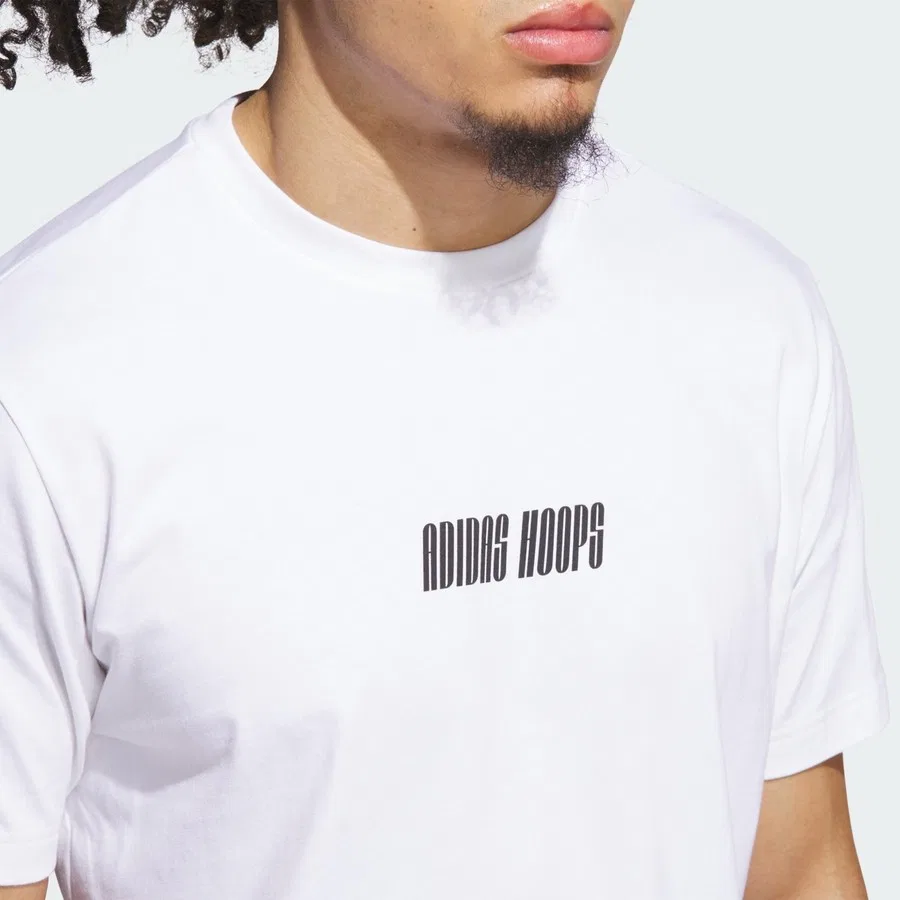 Футболка с принтом adidas Hoops Graphic Tee, Белый — фото 4