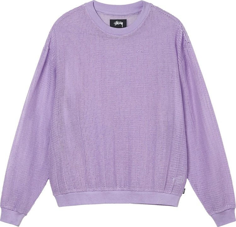 

Лонгслив Stussy Cotton Mesh Long-Sleeve Crew 'Lavender', фиолетовый