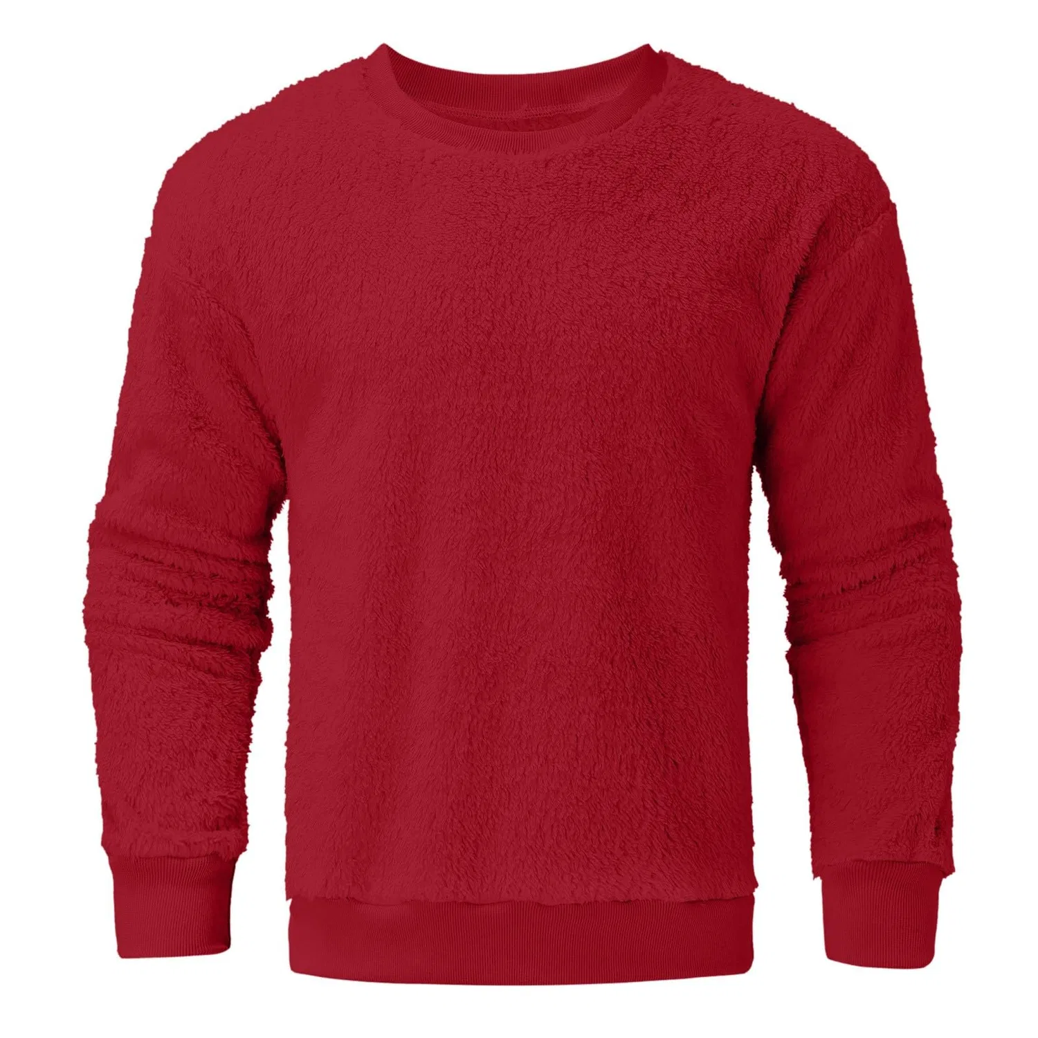 Мужской свитшот оверсайз с флисом Pullover Sweatshirt, Watermelon Red — фото 4