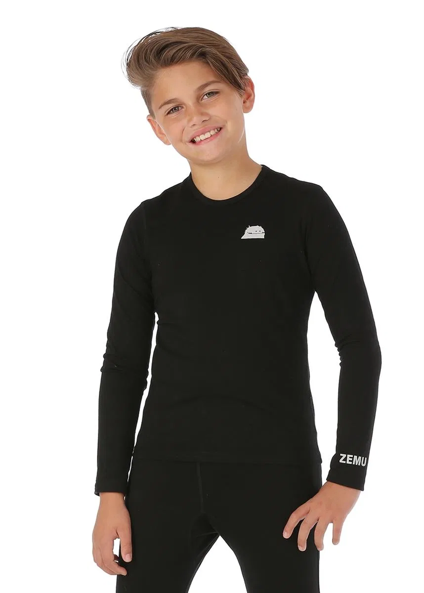 Детская водолазка с длинным рукавом Zemu Apparel, Black