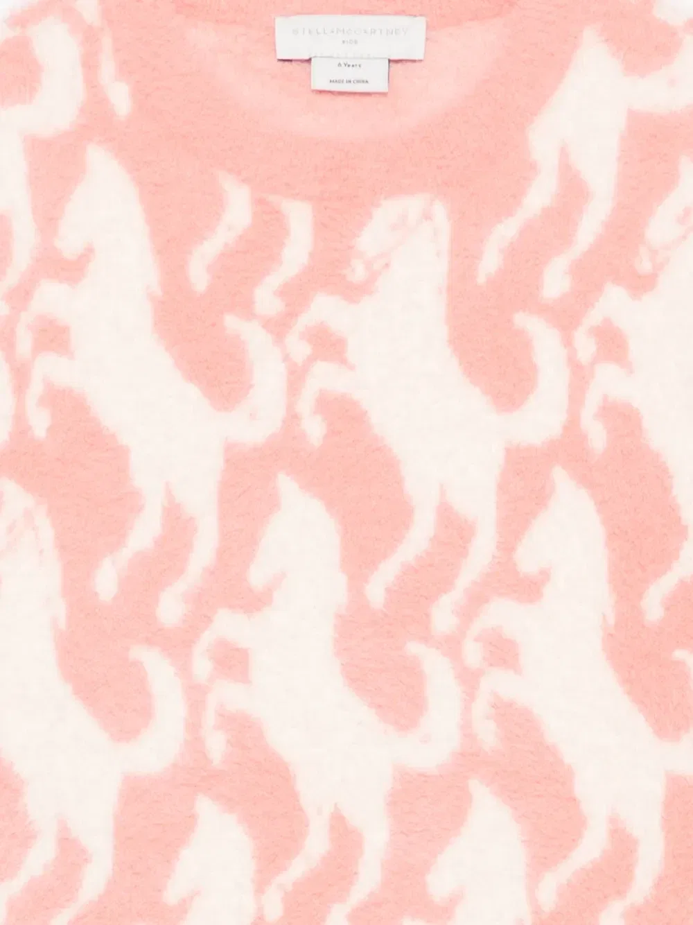 Джемпер с длинными рукавами и лошадиным интарсийным узором Stella Mccartney Kids, розовый — фото 3