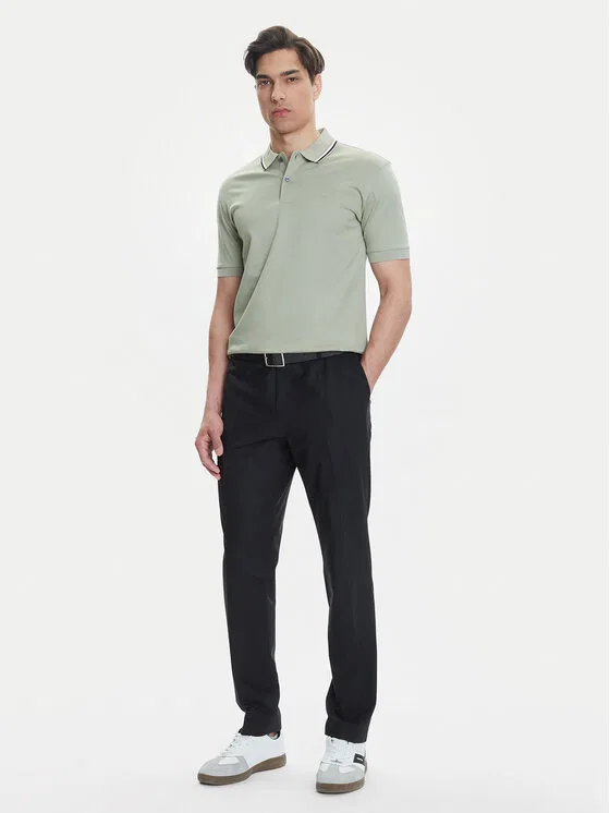 Поло slim fit Penrose Boss, зеленый — фото 2