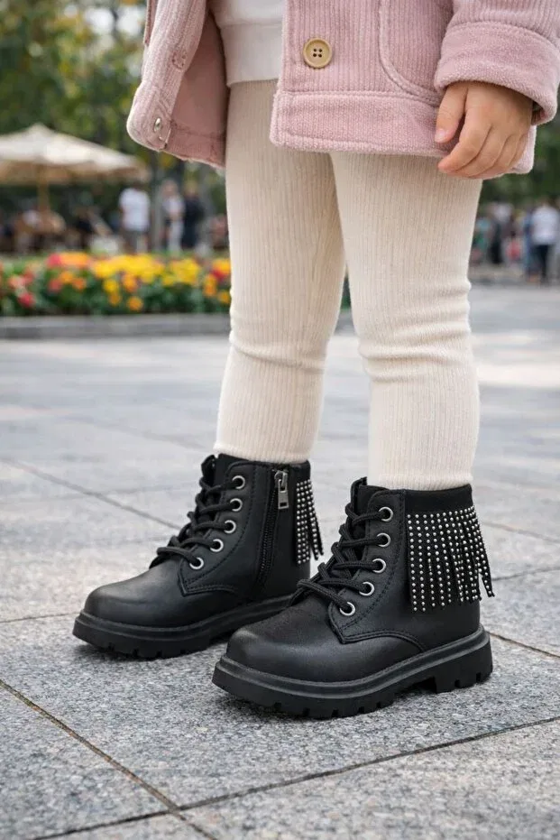 Детские ботинки для девочек с коротким каблуком Cool alya orthopedic girls' boots Cool Kids, Black