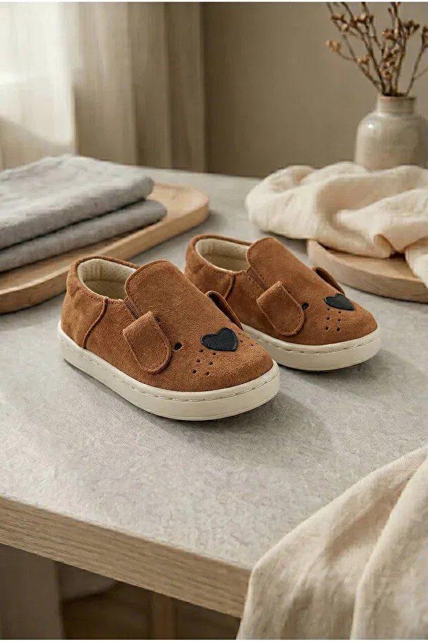 Детские тапочки из натуральной кожи для девочек и мальчиков Loyal friend Genuine Leather Tan Suede Baby First Step Shoes Beybium, Tan Color
