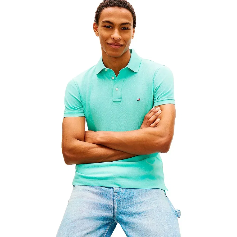 Мужское поло с коротким рукавом 1985 Slim Fit Tommy hilfiger, Green — фото 4