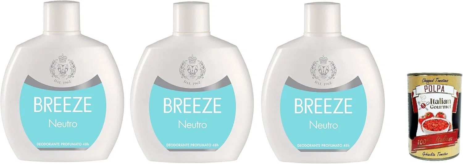 Дезодорант без газа и алюминиевых солей Breeze Neutro Italian Gourmet E.R., 3 x 100 мл, 48 часов