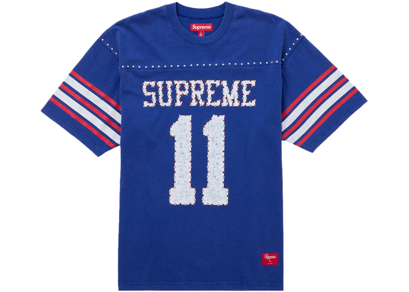 Мужская футболка с принтом и стразами Supreme Top, Royal