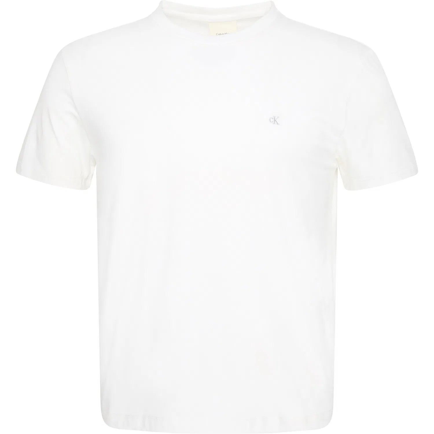 Мужская облегающая хлопковая трикотажная футболка Calvin Klein, Bright White — фото 3
