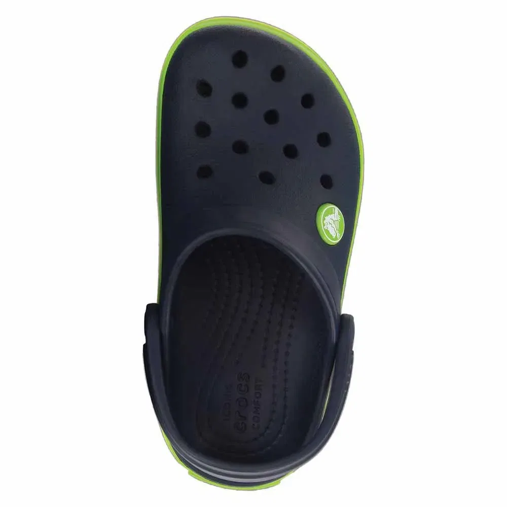 Детские клоги для девочек с полосой Crocs Crocband, Blue — фото 4