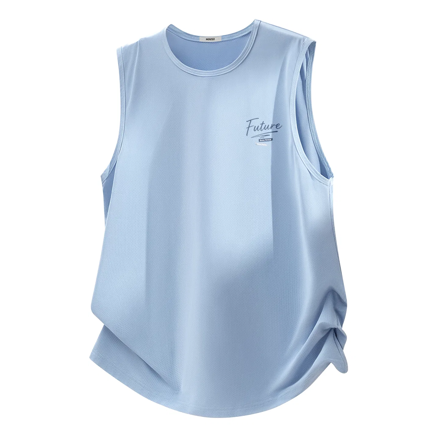 Детский топ с круглым вырезом MINISO, Ice Silk Cooling Aqua Green — фото 3