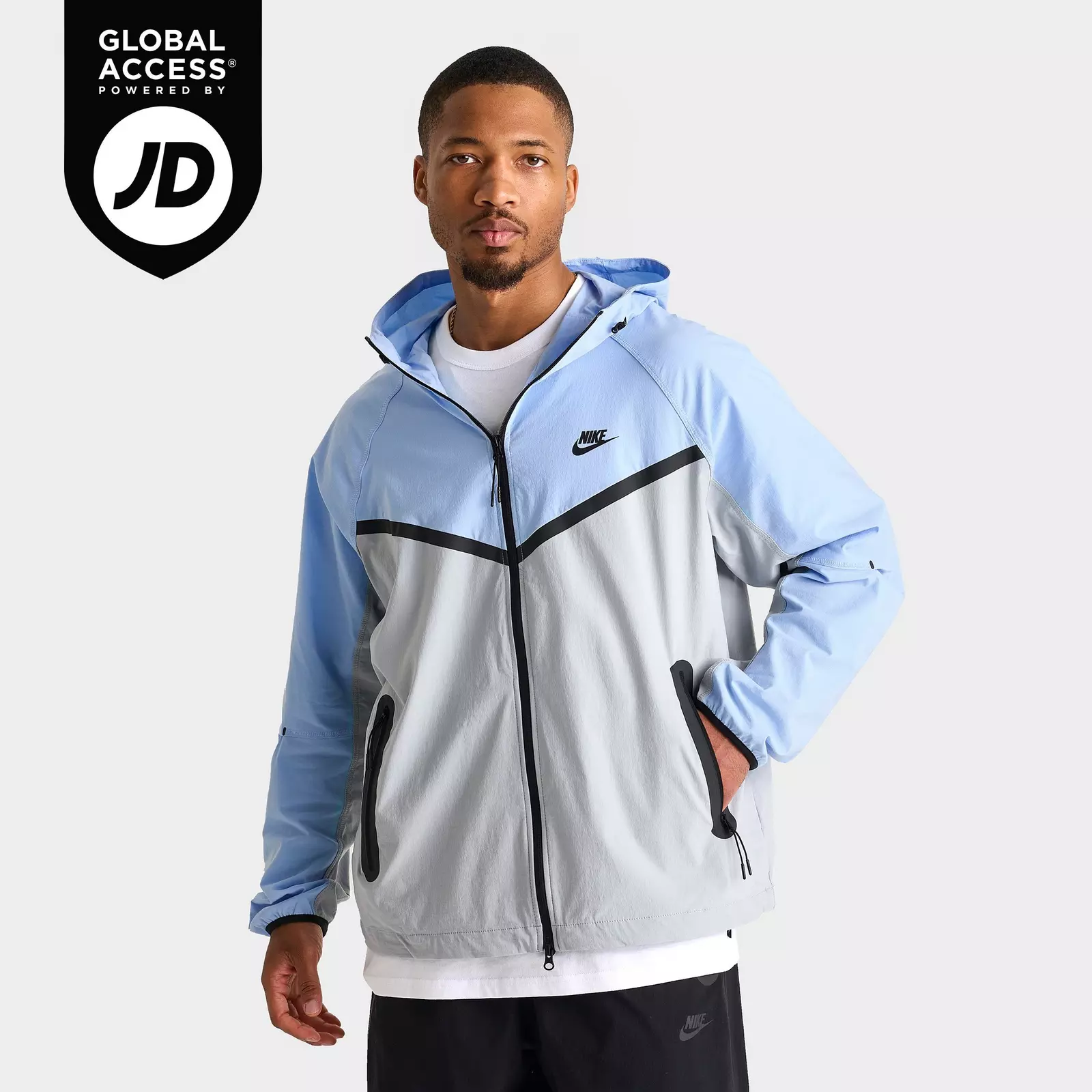 

Куртка Men's Nike Tech Windrunner Woven Full-Zip, голубой/белый