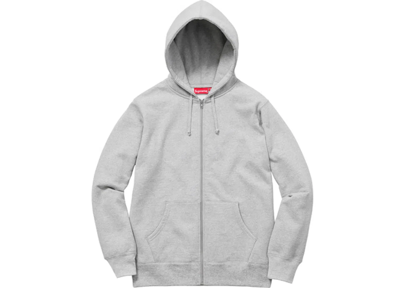 Мужская худи с молнией Supreme Rib Logo Zip Up Hoodie, Heather Grey