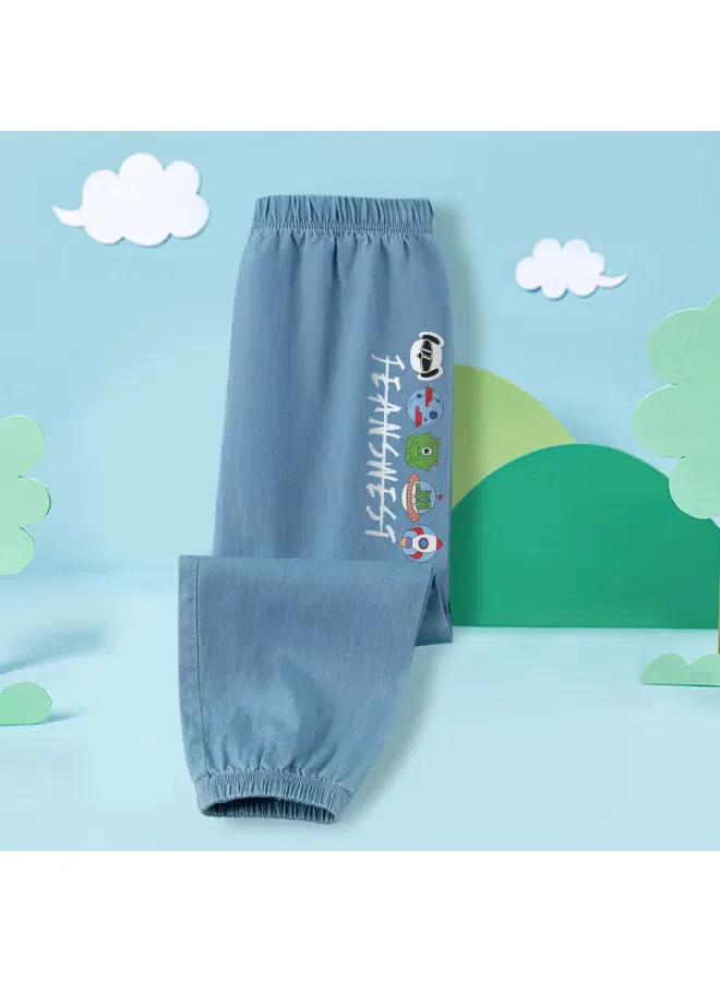 Штаны летние тонкие с эффектом денима для мальчиков Jeanswest, голубой — фото 2