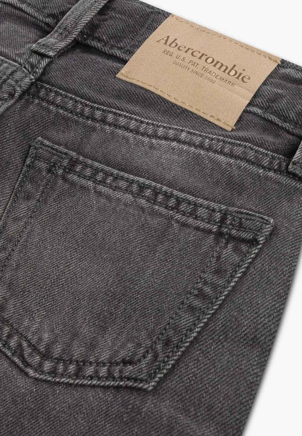 Свободные джинсы - джинсы прямого кроя Abercrombie & Fitch, Grey — фото 3